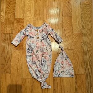 Caden Lane Hydrangea Knot Gown & Hat